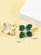 Enamel Flower Stud Earrings – Minimalist Jewellery for Women