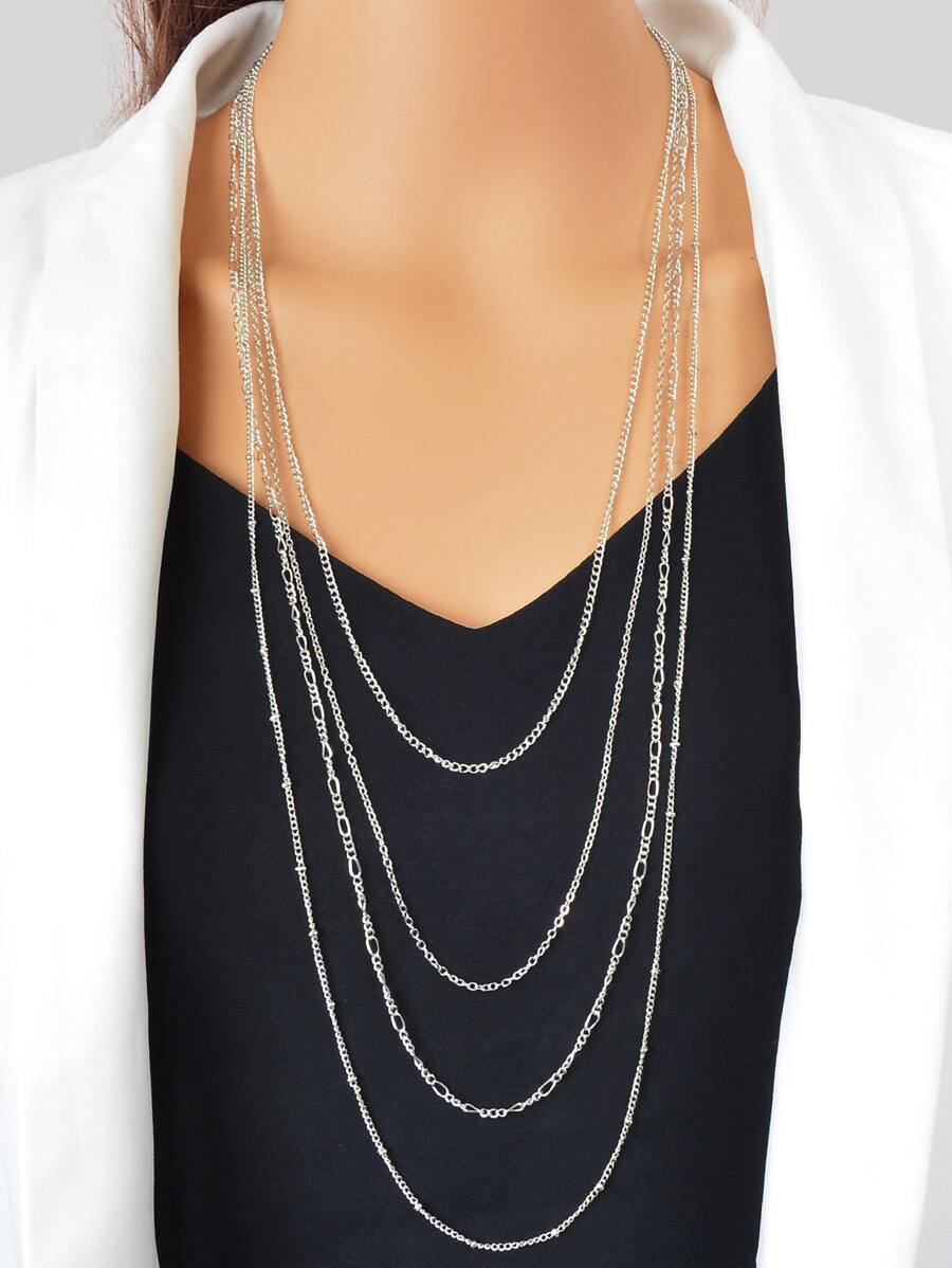 Multi-Layer Chain Long Necklace – Fashion Jewellery for Women