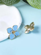 Enamel Flower Stud Earrings – Minimalist Jewellery for Women