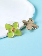 Enamel Flower Stud Earrings – Minimalist Jewellery for Women