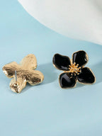 Enamel Flower Stud Earrings – Minimalist Jewellery for Women