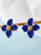 Enamel Flower Stud Earrings – Minimalist Jewellery for Women