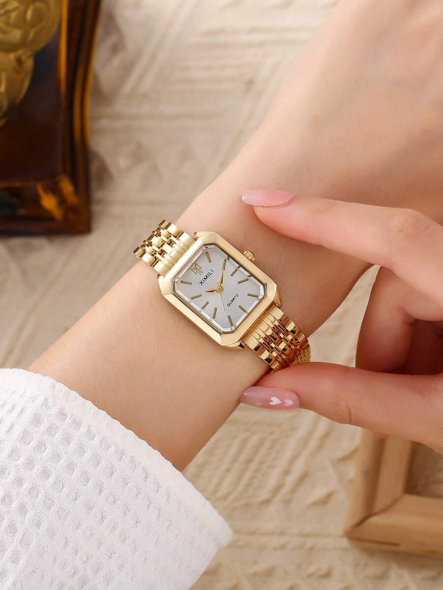 Pearl Bracelet Watch – Square Dial Dress Watch for Women
