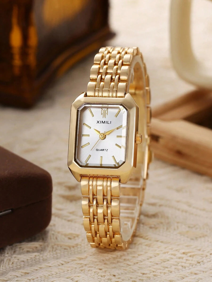 Pearl Bracelet Watch – Square Dial Dress Watch for Women