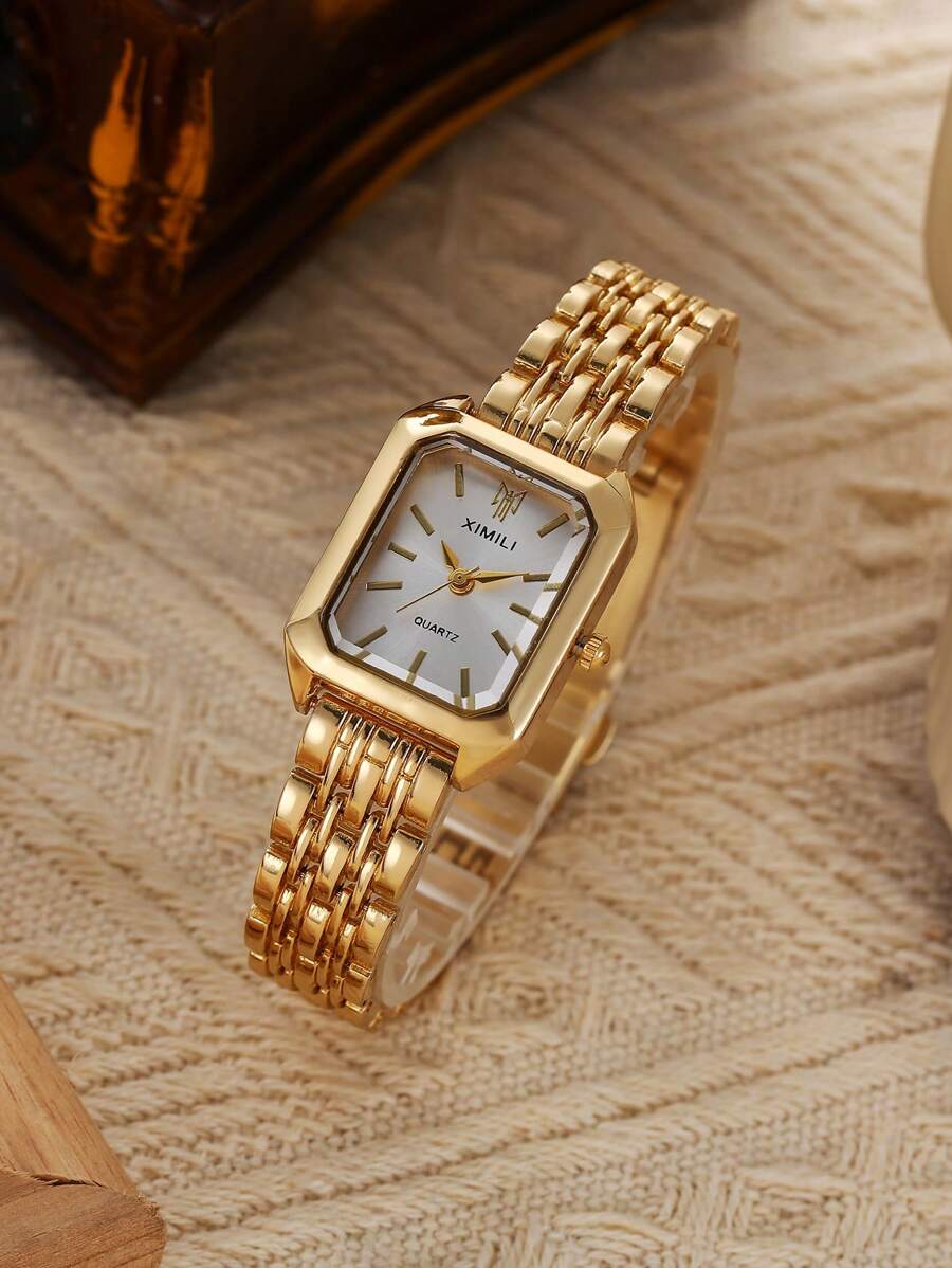 Pearl Bracelet Watch – Square Dial Dress Watch for Women