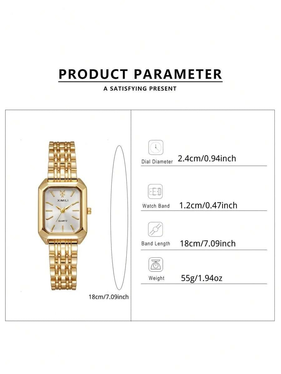 Pearl Bracelet Watch – Square Dial Dress Watch for Women