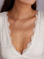 Beaded Tassel Y-Shaped Layered Necklace – Fashion Jewellery for Women