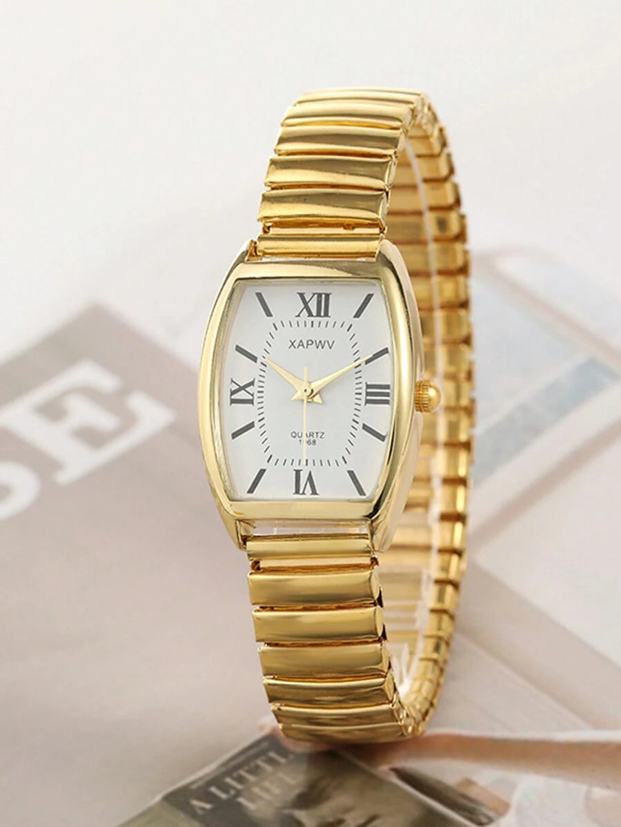 Vintage Barrel Shape Quartz Watch – Elegant Watch for Women
