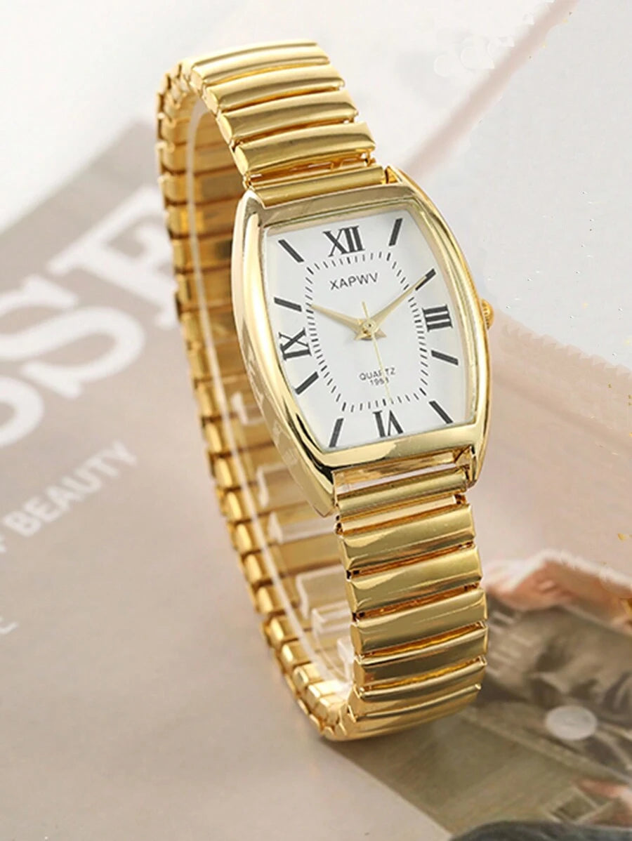 Vintage Barrel Shape Quartz Watch – Elegant Watch for Women