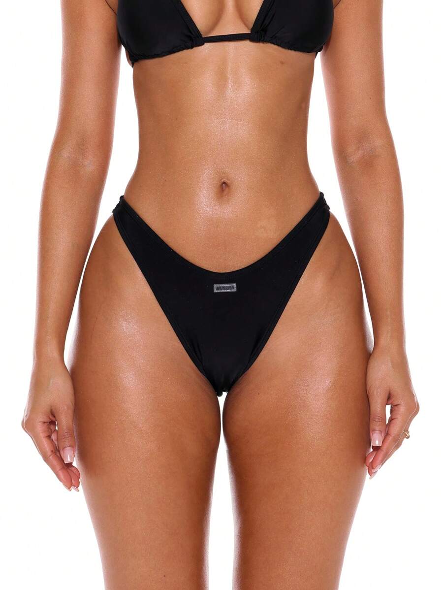 High Leg High Waist Print Bikini Bottoms – Summer Beach Vacation Swimwear