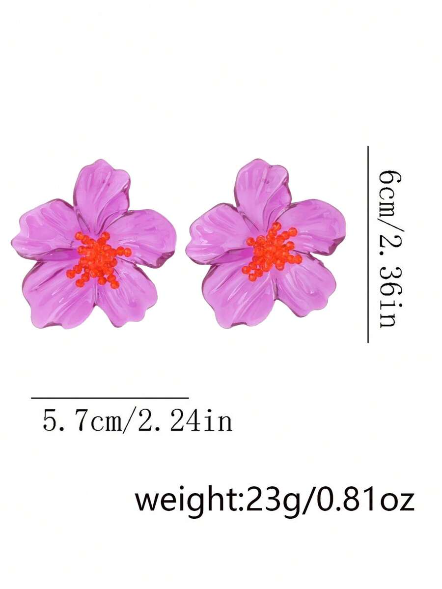 Colourful Resin Flower Earrings – Boho Jewellery for Women