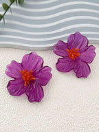 Colourful Resin Flower Earrings – Boho Jewellery for Women