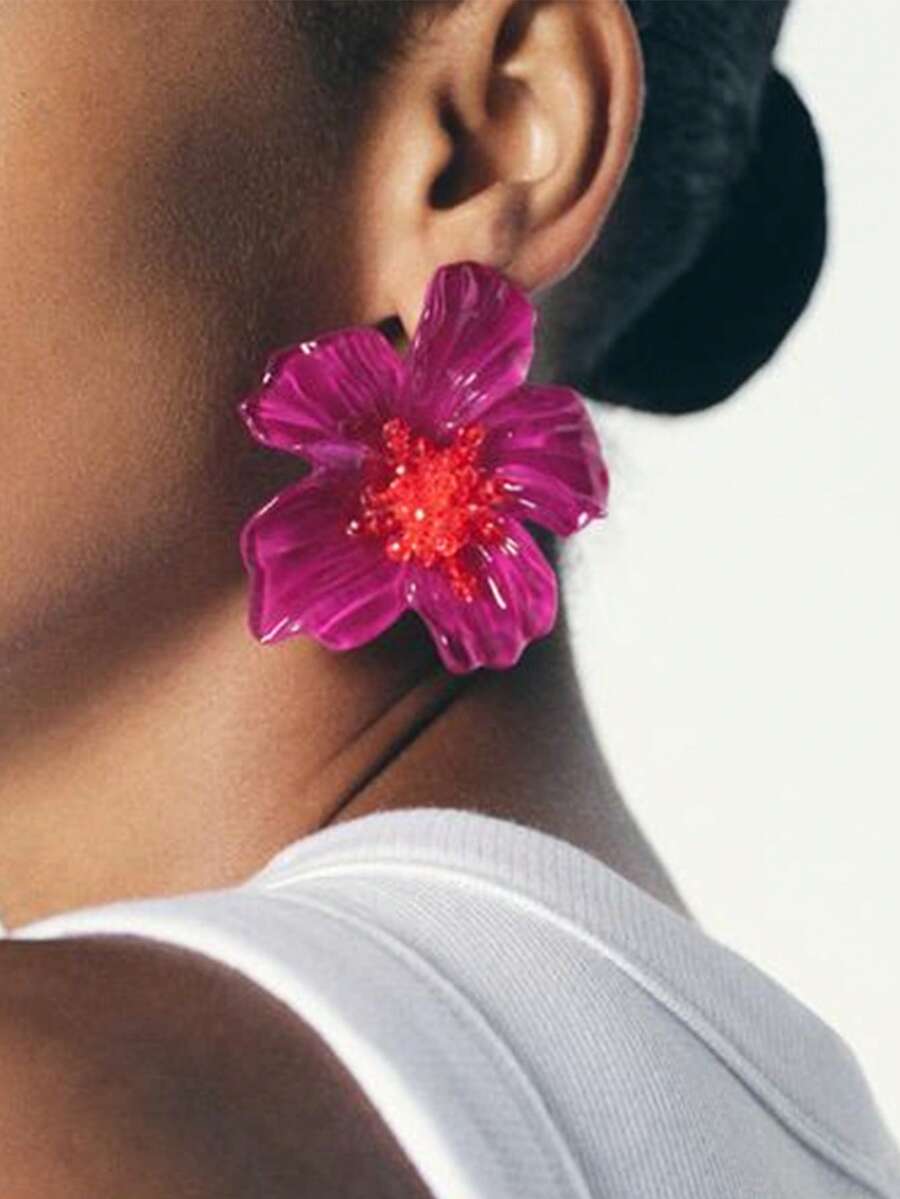 Colourful Resin Flower Earrings – Boho Jewellery for Women
