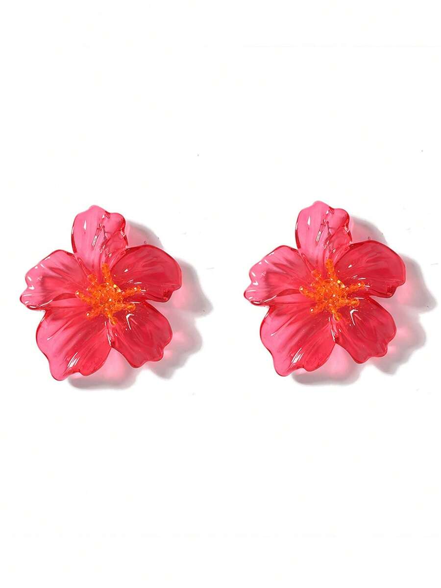 Colourful Resin Flower Earrings – Boho Jewellery for Women