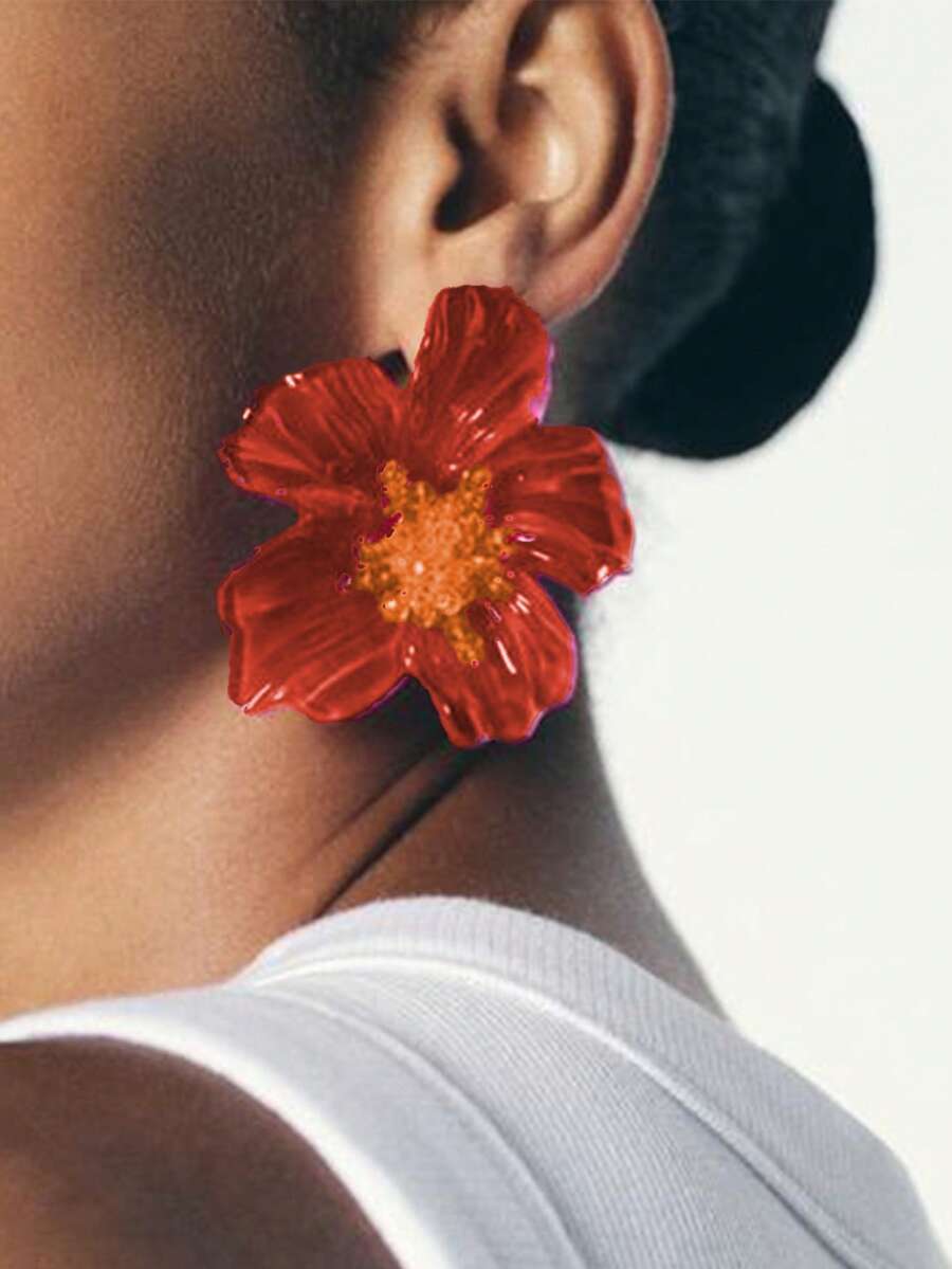 Colourful Resin Flower Earrings – Boho Jewellery for Women