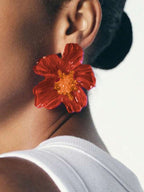 Colourful Resin Flower Earrings – Boho Jewellery for Women