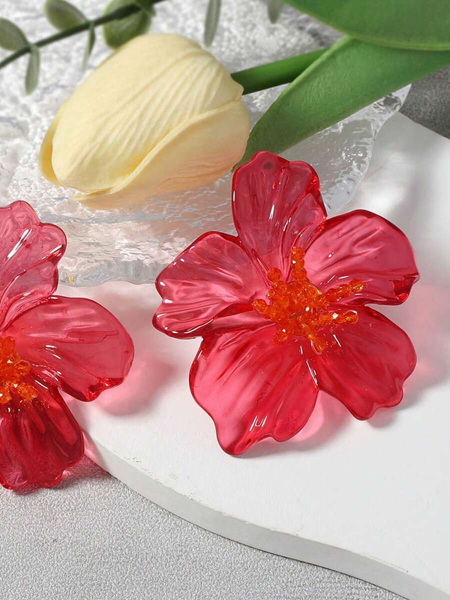 Colourful Resin Flower Earrings – Boho Jewellery for Women