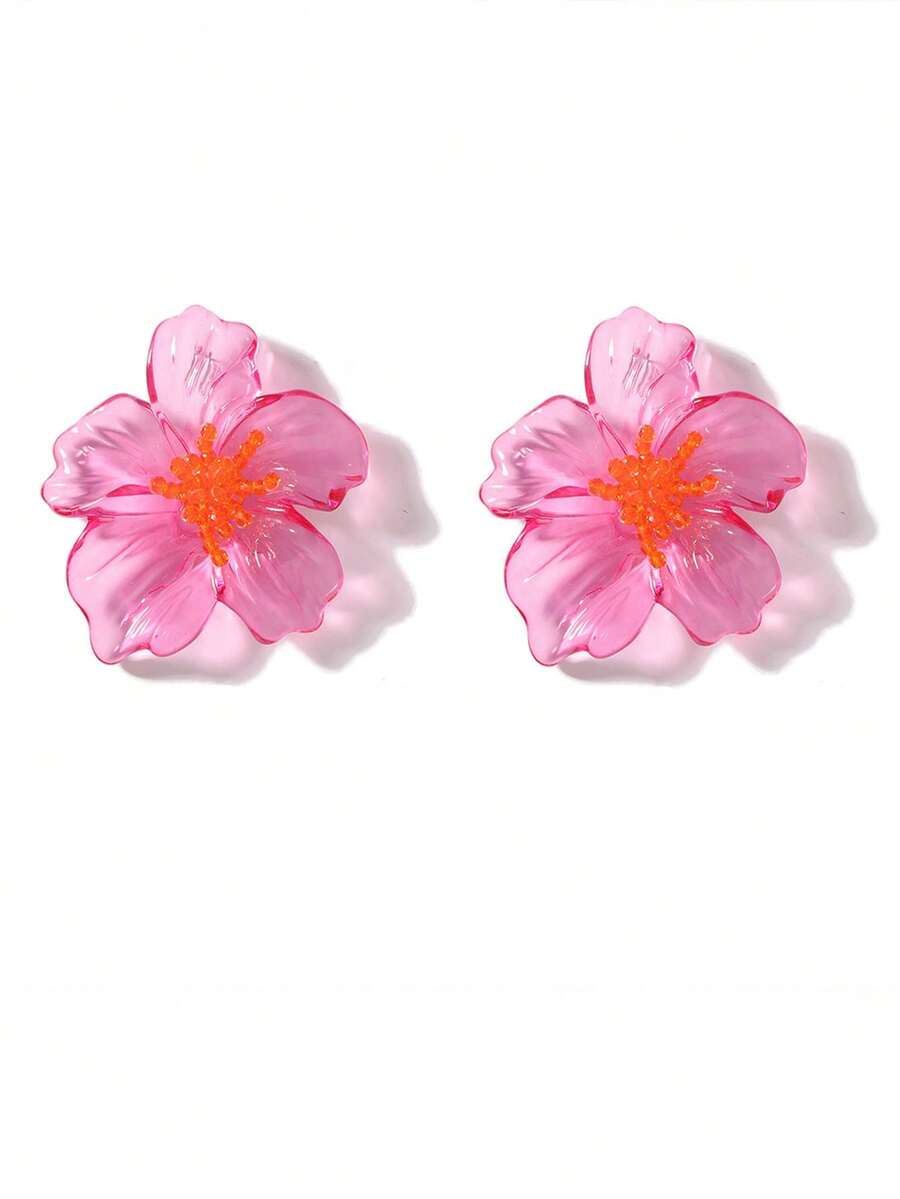 Colourful Resin Flower Earrings – Boho Jewellery for Women