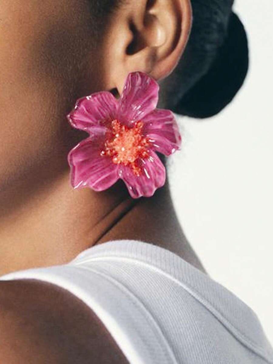 Colourful Resin Flower Earrings – Boho Jewellery for Women