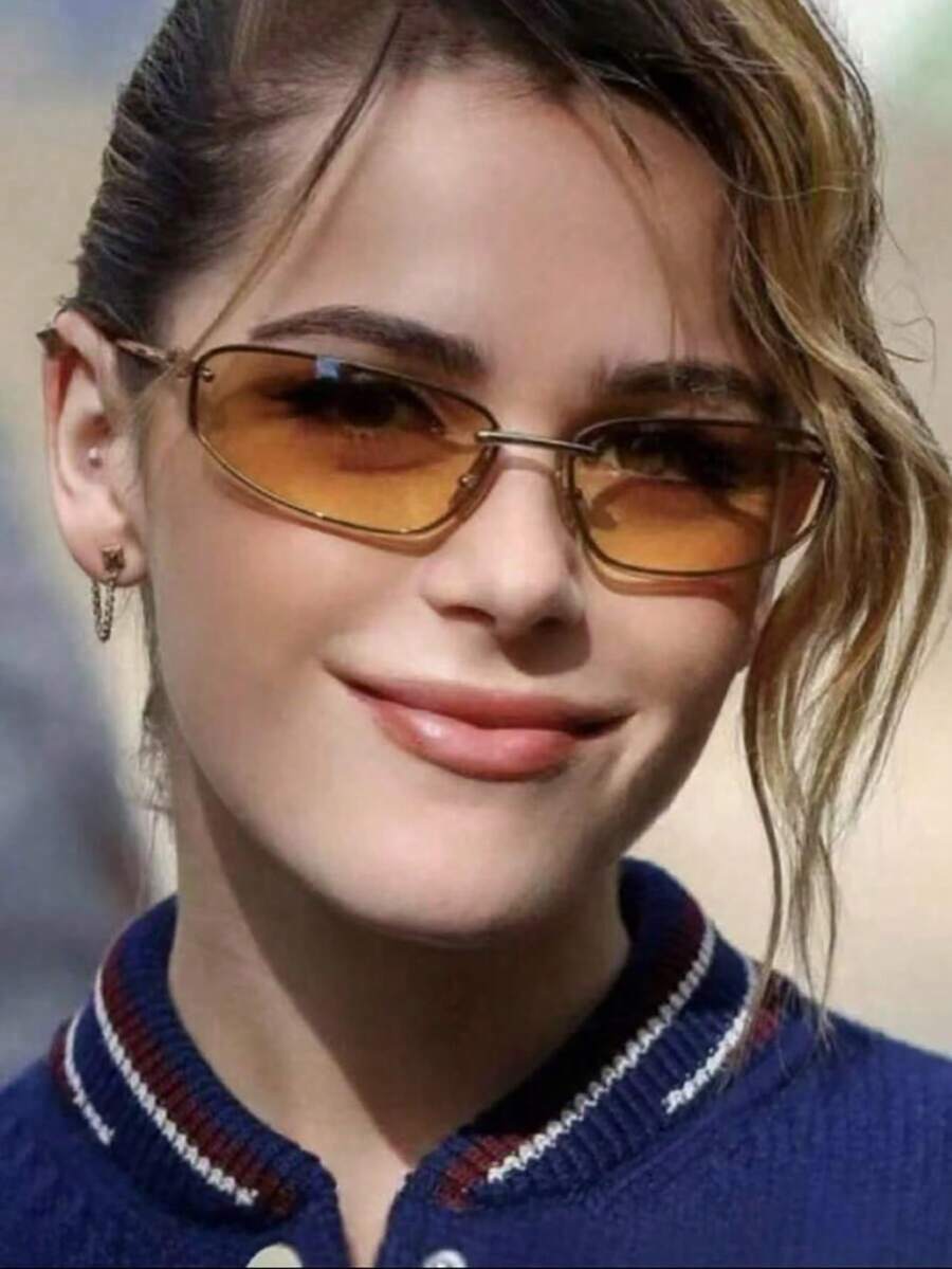 Oval Frameless Y2K Fashion Glasses – Retro Eyewear for Women