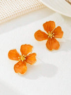 Tie Dye Drip Flower Asymmetric Stud Earrings – Jewellery for Women