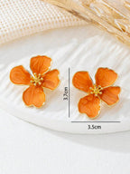Tie Dye Drip Flower Asymmetric Stud Earrings – Jewellery for Women