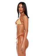 Halterneck Contrast Trim Triangle Bikini Bottom – Summer Beach Vacation Swimwear