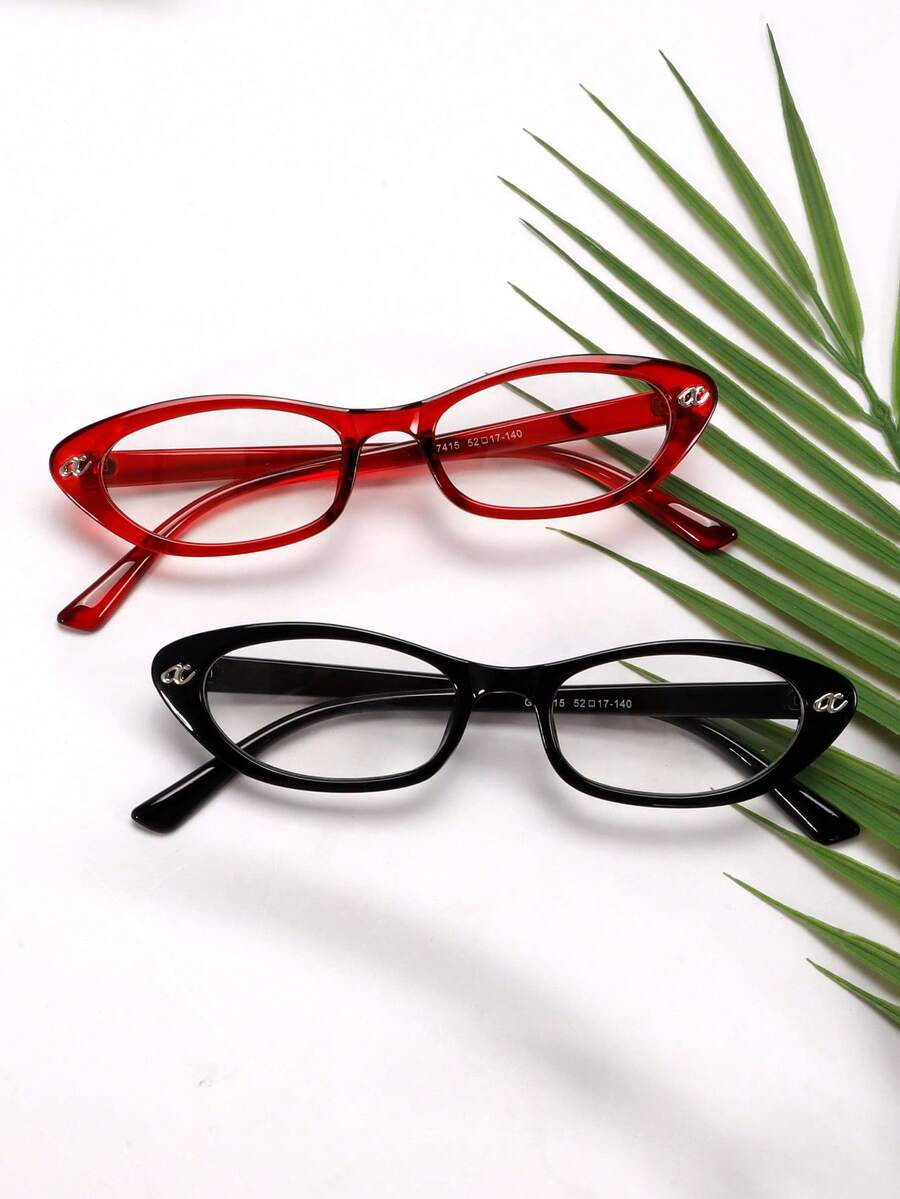 Oval Cat Eye Transparent Glasses Frame – Retro Eyewear for Women