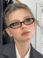 Oval Cat Eye Transparent Glasses Frame – Retro Eyewear for Women