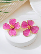Tie Dye Drip Flower Asymmetric Stud Earrings – Jewellery for Women
