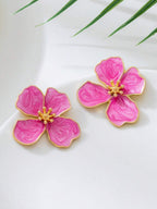 Tie Dye Drip Flower Asymmetric Stud Earrings – Jewellery for Women
