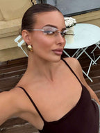 Y2K Futuristic Silver Sport Fashion Glasses – Street Style Eyewear