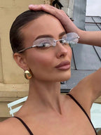 Y2K Futuristic Silver Sport Fashion Glasses – Street Style Eyewear