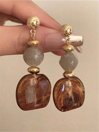 Vintage Tie Dye Acrylic Drop Earrings – Statement Jewellery for Women