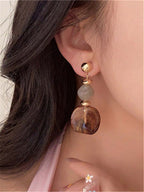 Vintage Tie Dye Acrylic Drop Earrings – Statement Jewellery for Women
