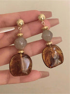 Vintage Tie Dye Acrylic Drop Earrings – Statement Jewellery for Women
