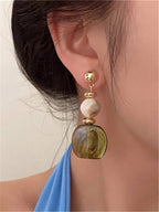 Vintage Tie Dye Acrylic Drop Earrings – Statement Jewellery for Women