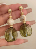 Vintage Tie Dye Acrylic Drop Earrings – Statement Jewellery for Women