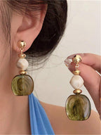 Vintage Tie Dye Acrylic Drop Earrings – Statement Jewellery for Women
