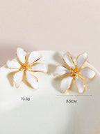 Enamel Flower Stud Earrings – Minimalist Jewellery for Women