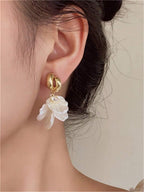 Long Tassel Shell Flower Earrings – Statement Jewellery for Women