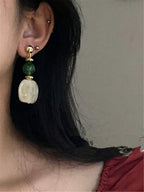 Vintage Tie Dye Acrylic Drop Earrings – Statement Jewellery for Women
