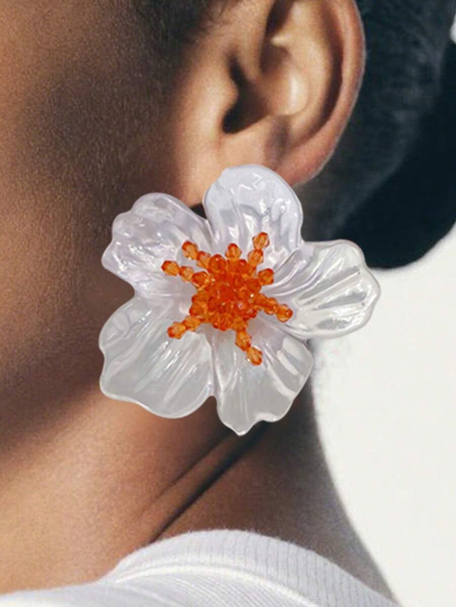 Colourful Resin Flower Earrings – Boho Jewellery for Women