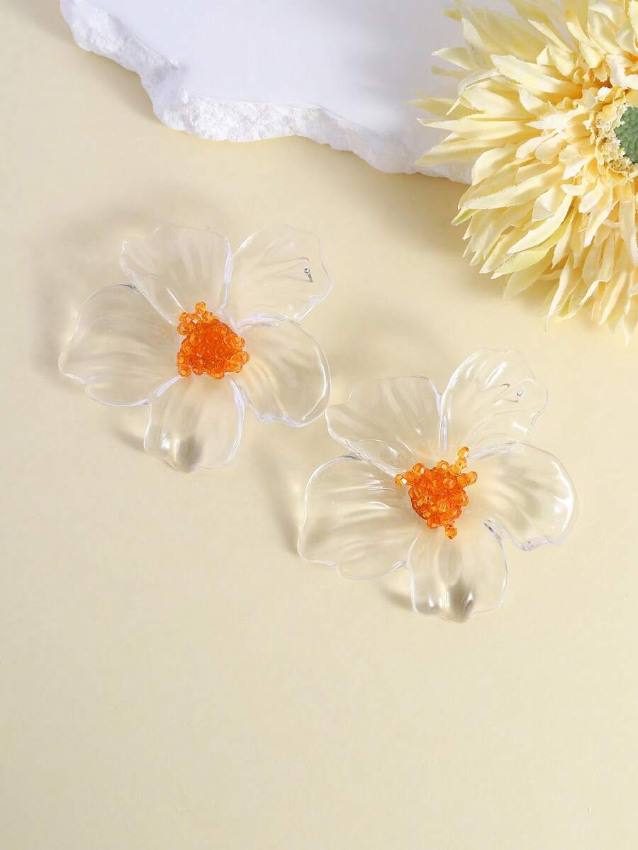 Colourful Resin Flower Earrings – Boho Jewellery for Women