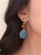 Vintage Tie Dye Acrylic Drop Earrings – Statement Jewellery for Women