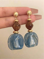 Vintage Tie Dye Acrylic Drop Earrings – Statement Jewellery for Women
