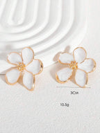 Enamel Flower Stud Earrings – Minimalist Jewellery for Women