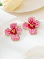 Tie Dye Drip Flower Asymmetric Stud Earrings – Jewellery for Women