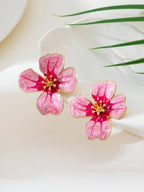 Tie Dye Drip Flower Asymmetric Stud Earrings – Jewellery for Women