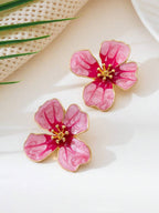 Tie Dye Drip Flower Asymmetric Stud Earrings – Jewellery for Women